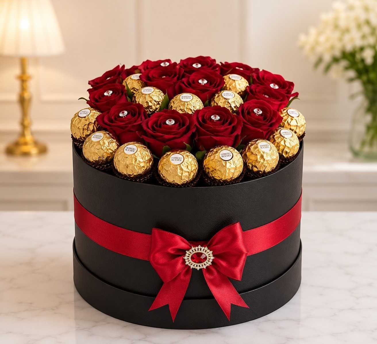 A luxurious Ferrero Rose Box, perfect for gift delivery in Lahore.
