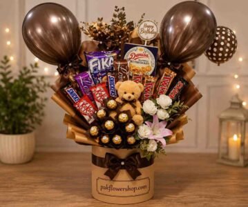Celebration gift arrangement sent to Pakistan from the USA