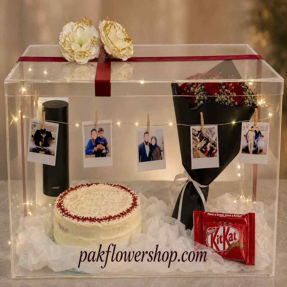 Personalized celebration gift box for professional gift delivery services Lahore.
