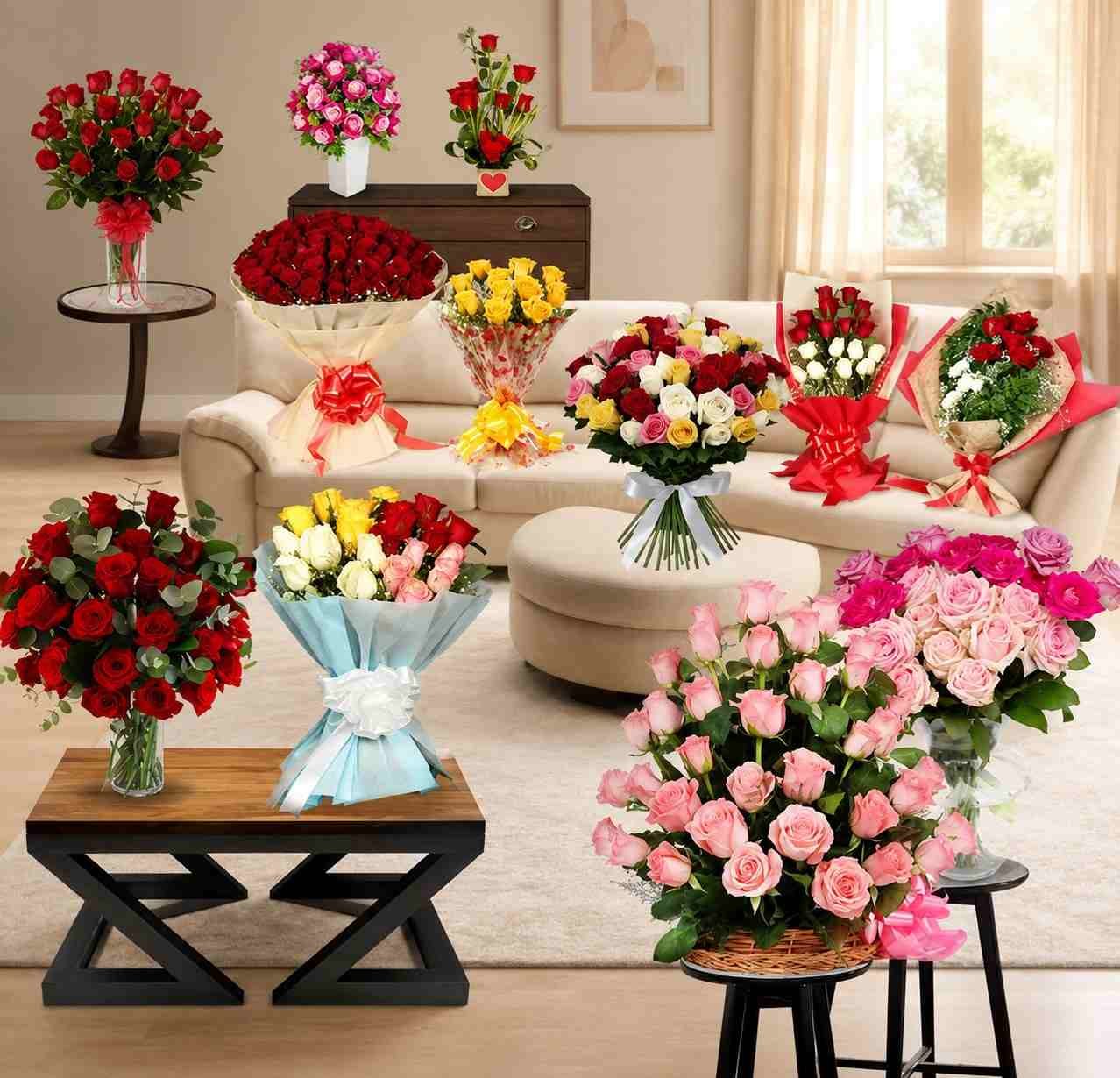 Flower delivery Lahore with fresh rose bouquets for celebrations