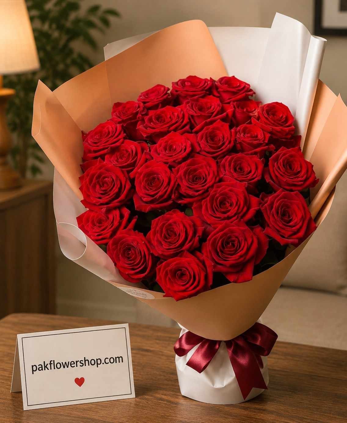 Premium Rose Bouquet Lahore with fresh red roses and elegant wrapping.